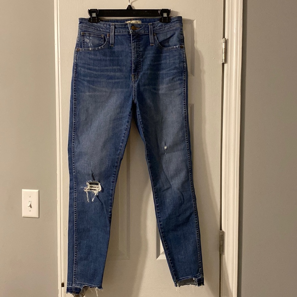 Madewell light wash, “curvy high rise skinny”